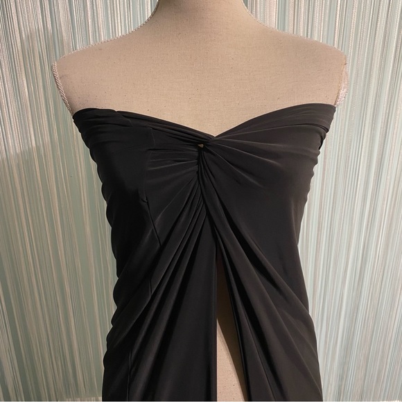 Pretty Little Thing Black Slinky Front Slit Maxi Skirt NWT Size 6 - Picture 12 of 17